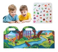 Livre d'autocollants silencieux - Livres silencieux et imperméables | Décoration de nécessité pliable, outil d'apprentissage de l'éducation précoce pour de 3 ans et plus avec poignée pour