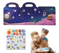 Livre d'autocollants silencieux - Papier gelée imperméable et silencieux | Décoration de nécessité avec poignée, outil d'apprentissage pliable pour l'éducation précoce à partir de 3 ans pour la maison