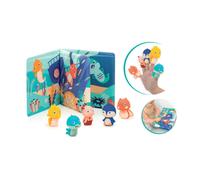 Livre de bain avec 5 marionnettes
