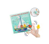 LUDI Livre d'éveil bain en plastique – 5 marionnettes de doigts, thème fond marin, dès 10 mois