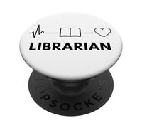 Livre de bibliothécaire ECG en Forme de cœur pour Lire l'amour PopSockets PopGrip Adhésif