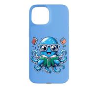 Livre de bibliothécaire Sea Ocean Giant Squid Lecture Pieuvre Coque pour iPhone 15