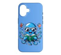 Livre de bibliothécaire Sea Ocean Giant Squid Lecture Pieuvre Coque pour iPhone 16