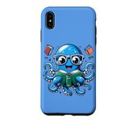 Livre de bibliothécaire Sea Ocean Giant Squid Lecture Pieuvre Coque pour iPhone XS Max