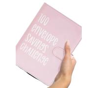 Livre de budget de trésorerie multifonctionnel : défi d'économies d'enveloppes à 100 emplacements, aide à financer votre liste de voyages ou de rêves(Pink)