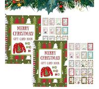 Livre de cartes cadeaux Merry Christmas, livre de cartes cadeaux Merry Xmas à reliure spirale à faire soi-même, 20 pages, 12,7 x 17,8 cm, pour elle, lui, les amis, le fils, les étudiants (2PCS)