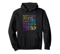 Livre de cartes Retour à la bibliothèque Date d'échéance Bookish Rainbow Reading Sweat à Capuche