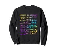 Livre de cartes Retour à la bibliothèque Date d'échéance Bookish Rainbow Reading Sweatshirt