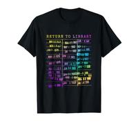 Livre de Cartes Retour à la bibliothèque Date d'échéance Bookish Rainbow Reading T-Shirt Graphique avec Valeur