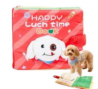 Livre de casse-tête pour chien | Livre de déjeuner pour chien, boîte à déjeuner, casse-croûte, tapis d'alimentation interactif en peluche pour animaux de compagnie