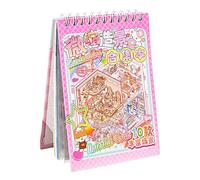 Livre de collection d'autocollants pour maison - Autocollants en papier enduit de dessin animé | Scènes d'autocollants anti-stress avec pince à épiler | Thérapie de scène miniature pour adultes et