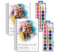 Livre de coloriage à l'aquarelle avec versets de la Bible chrétienne, cahier d'exercices d'art de la foi avec 12 motifs d'écritures, pages spirales plates, cahiers d'exercices d'aquarelle (2PC)