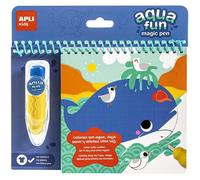 APLI Kids – Bloc de coloriage à l'eau 17148 – Stylo magique – Thème : La Mer