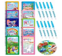 Livre De Coloriage à L'eau De 10 Pièces Avec 10 Stylos à Eau Pour Enfants, Livre De Coloriage à L'eau Réutilisable Magique, LivreDeColoriage Magique Doodle Pour Enfants De 3 4 5 6 Ans GarçOns Filles