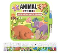 Livre De Coloriage À L'Eau - Jouets Éducatifs Réutilisables Pour L Apprentissage - Livre de Coloriage Aquarelle et Activités de Peinture,pour Noël Anniversaire Garçons Filles École Salle de Classe Voy