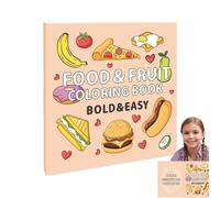 Livre de coloriage à thème alimentaire pour adultes - Album de coloriage simple | Cahier Graffiti Nourriture dessin animé 40 pages pour garçons adultes détente activité familiale