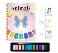 Livre de coloriage aquarelle - Fournitures de dessin adaptées aux débutants - Livres d'exercices aquarelle pour enfants - Pour les exercices d'art, l'écriture d'un journal intime, les enfants, les