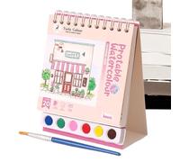 Livre de coloriage aquarelle, livre d'activités de voyage lavable, avec stylo à eau, design vertical, pages de dessin réutilisables pour , parfait pour les trajets en voiture et en avion