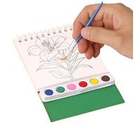 Livre de coloriage aquarelle | Livre de coloriage de voyage lavable | Avec plume, structure verticale, activités d'avion pour enfants, tout-petits, enfants