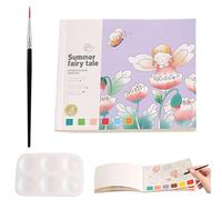 Livre de coloriage aquarelle pour enfants, kit de gribouillage aquarelle portable, fournitures de coloriage de dessin animé, ensemble de coloriage amusant, adapté pour l'aquarelle et le dessin au