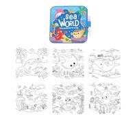 Livre de coloriage aquarelle pour enfants - Portable et réutilisable - Accessoire de peinture de dessin animé mignon - Livre d'exercices à l'aquarelle - Pour voyage, maison, bricolage, extérieur