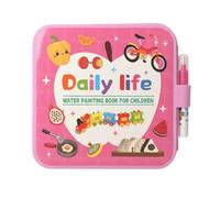 Livre de coloriage aquarelle pour enfants - Portable et réutilisable - Accessoire de peinture de dessin animé mignon - Livre en papier aquarelle - Pour voyage, bricolage, voiture, bureau, maternelle