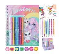 Livre de coloriage avec ensemble de stylos YLVI - DEPESCHE - 0412168 - Blanc - Enfant - Mixte