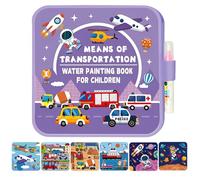 Livre de coloriage avec peintures à l'eau | Jouets éducatifs réutilisables | Livre de coloriage pour aquarelle Jouet éducatif - Pour la maison, l'école, la salle de classe, les voyages, l'avion, le