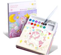 Livre de coloriage avec peintures à l'eau pour tout-petits de 3 à 8 ans, kit de peinture aquarelle,pour arts,Licorne
