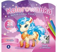 Livre de coloriage avec tatouages FLUO Ponies - Ouvrage collectif (Ausmalbuch für Kinder auf Polnisch)