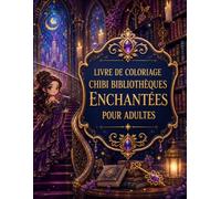 Livre de Coloriage Chibi Bibliothèques Enchantées pour Adultes: Univers cosy de grimoires, lanternes et jardins littéraires pour une pause zen