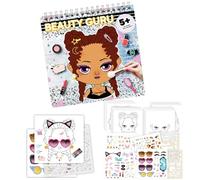 Livre de coloriage de mode, Cosmetics Coloring Book - Livre de coloriage de maquillage des adultes - Papier épais 20 pages Reliure de bobine avec activité d'autocollants pour la maison de soins infirm
