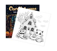 Livre de coloriage d'Halloween 24 pages | Art de relaxation pour adultes, adolescents, femmes, hommes - Activités effrayantes d'automne - Activités relaxantes - Loisirs créatifs - Cadeau