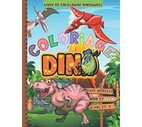 Livre de Coloriage Dinosaures avec modèles Noir et Blanc - 6 ans et plus: Magnifiques Coloriages Dino avec modèles - Idées cadeaux pour tous les enfants fans de Dino - Grand Format Cat A4