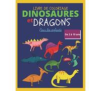 livre de coloriage dinosaures et dragons pour les enfants de 2 à 10 ans: 52 Illustrations de dinosaures et dragons cadeau éducatif pour les enfants 2 à 10 ans, beaux dessins bords clairs 8,5x11 pouces