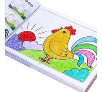Livre de coloriage éducatif pour tout-petits - Motif paysage animal - Ne se décolore pas - Améliore la coordination œil-main - Développement créatif