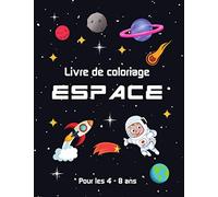 Livre de coloriage Espace: pour les enfants de 4 à 8 ans - Grand Format (A4)