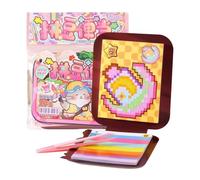 Livre de coloriage et puzzle - Album autocollants Animal Pixel Art pour et filles | Jouet éducatif créatif pour la maison, les voyages et l'école | Carnet d'activités manuel pour la créativité