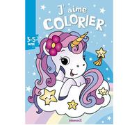 Livre de coloriage - Hemma - J'aime colorier - Licorne - Bleu - Dès 3 ans