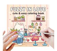 Livre De Coloriage Mignon,Coloriage Facile Et Relaxant - Pages de Mariage et Amour avec Dessins Animés, Jeu Artistique Simplifié pour Garçons, Ados et Adultes, Anti-Stress et Détente