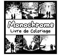 Livre de Coloriage Monochrome,Pages de Jardins Japonais Naturels pour la Relaxation et la Créativité pour Adults