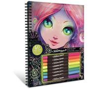 Livre de coloriage - Nebulous Stars - Pages noires - Multicolore - Pour enfants - Activité créative