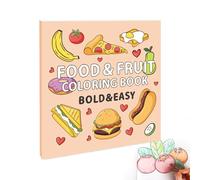 Livre de Coloriage Nourriture et Snacks - Livre de Coloriage Simple - Cahier de Dessin Cartoon Fruits 40 Feuilles pour Activités Adultes et Famille