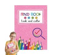 Livre de coloriage pour à rechercher et à colorier, personnages de dessin animé à colorier pour et adolescents, jeu de recherche compact, jeu de couleurs pour voyage, maison