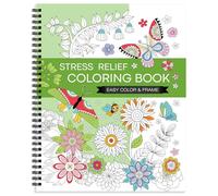 Livre de coloriage pour adultes : livres de coloriage pour soulager le stress pour adultes avec 30 motifs inclus Mandalas Fleur inspirante Bloc de coloriage en spirale Papier épais avec tampon en PVC