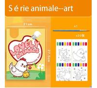 Livre de coloriage pour enfants, livre de peinture à l'aquarelle avec pinceaux, peinture à l'aquarelle pour enfants