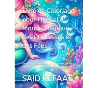 Livre de Coloriage pour Filles : Le Monde Magique des Princesses et des Fées: Cahier de Dessin Mignon avec Sirènes, Licornes, Chatons et Danseuses - Activité Créative pour Enfants de 4 à 8 ans