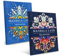 Livre de coloriage RYVE pour adultes (lot de 2) - 60 mandalas uniques pour la relaxation et le soulagement du stress - Livres de coloriage mandalas po