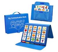 Livre de Communication visuelle, tableau de Communication non verbale, matériel d’apprentissage du vocabulaire de la langue de l’autisme, marqueurs d’apprentissage de la parole (Bleu)