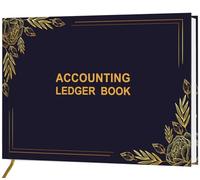 Livre de comptabilité - Livre de grand livre pour petites entreprises et usage personnel, carnet de suivi des dépenses pour suivre l'argent, les dépenses, les dépôts et le solde, 17,8 x 25,4 cm, bleu